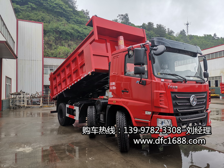 輕皮前四后四三軸自卸車5米2 車廂尺寸5米2的小三軸自卸車